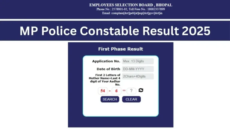 MP Police Constable Result