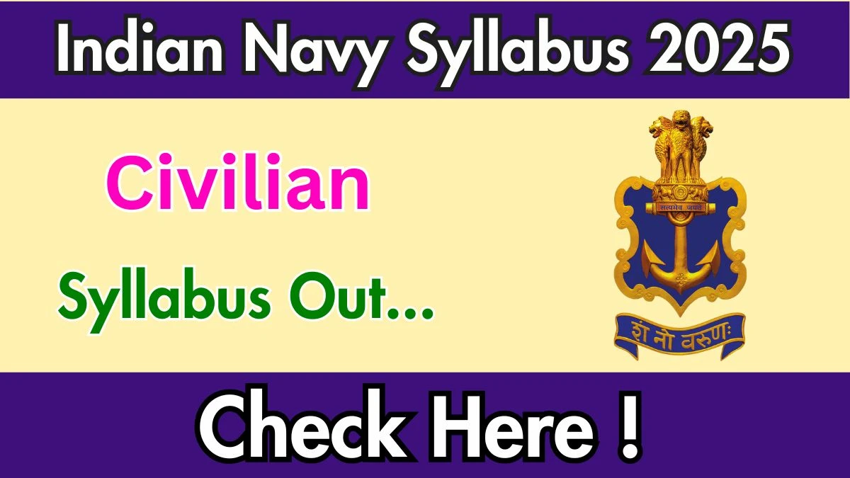 Indian Navy Civilian Syllabus 2025 Pdf for 1110 Post Indian Navy Civilian Syllabus