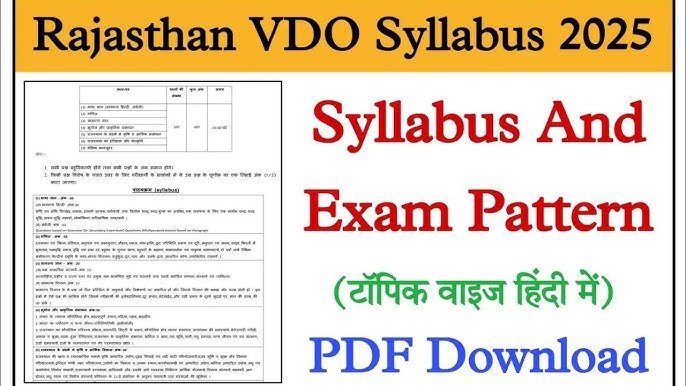Rajasthan VDO Syllabus